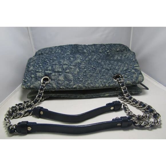 Chanel Denim Blue Camellia Just Mademoiselle Bowler Bag - Picture 11 of 12